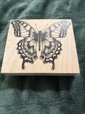 Hobby Lobby Black Butterfly Wood stamp